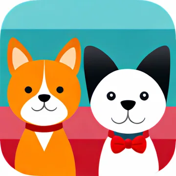 Cartoon cat and dog pet app icon