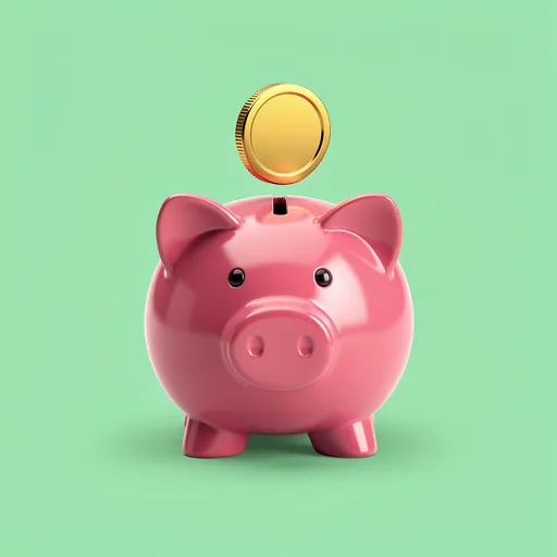 Piggy bank with a gold coin app icon made with Appicons.ai