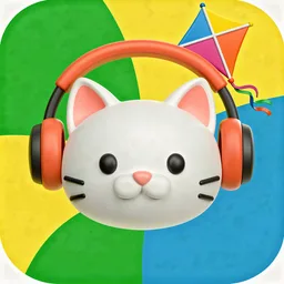 Cat with headphones icon, Children’s Day (Brazil) edition