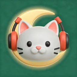Cat with headphones icon, Eid al-Adha edition