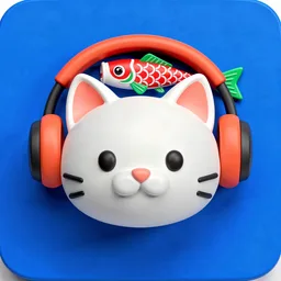 Cat with headphones icon, Golden Week (Japan) edition