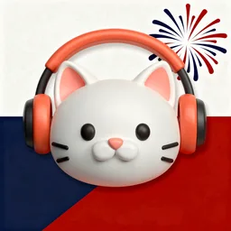 Cat with headphones icon, Independence Day (US) edition