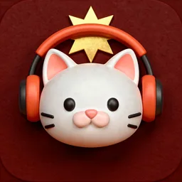 Cat with headphones icon, Orthodox Christmas edition