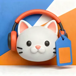 Cat with headphones icon, Mid-July sales edition