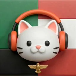 Cat with headphones icon, UAE National Day edition
